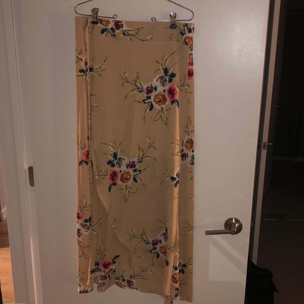 Floral Wrap Maxi Skirt